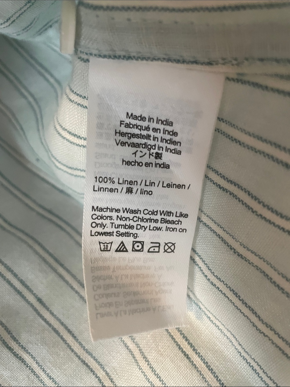 J. Crew Women's Garçon Classic Button-Up Shirt Lt Blue Striped Linen Size 10 NWT - Picture 8 of 12